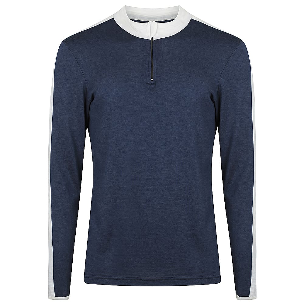 long sleeve 100% merino derby jersey front view